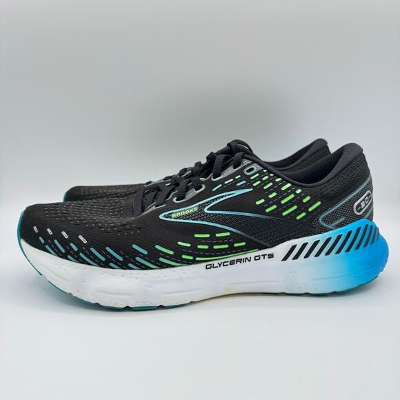 Brooks Glycerin GTS 20 Black Hawaiian Ocean Green Road-Running Sneakers Men’s 10 - Picture 4 of 8